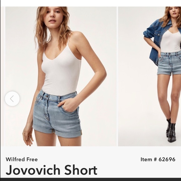 Aritzia Wilfred Free high waisted denim shorts - Picture 2 of 5